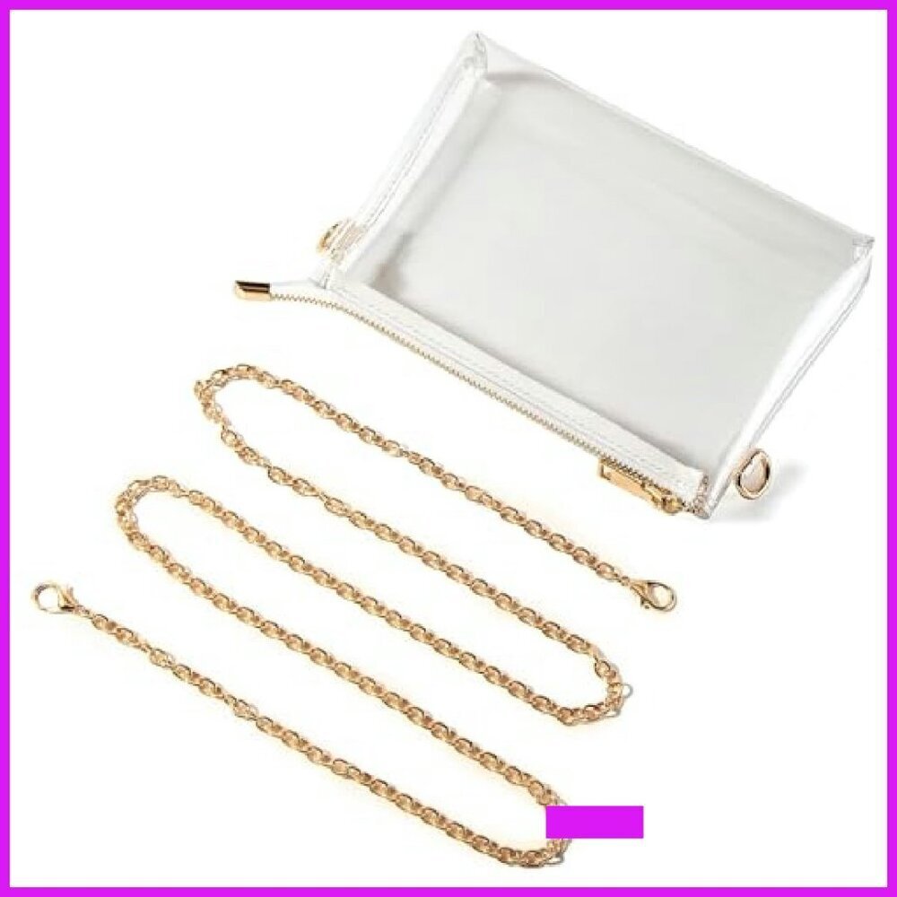 Clear Crossbody Bag Stadium Approved PVC Transparent Chic Minimal Concert - Picture 7 of 7